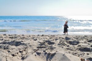 Couple Walking on Santa Monica Beach